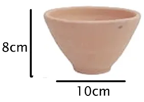 Mii Art Earthenware Bowl for Serving Curd, Vegetables, Snacks, Soup (Color-Brown)(Material-Soil)(Size-8x10 Cm Medium) Pack of 6 Pieces. (Small) (Medium)-thumb1