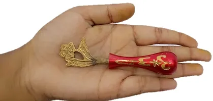 Mii Art Antique Brass Surmedani With 2 Packed Bareilly Special Surma Use in Eyes Makeup( Color-Golden And Red)(Material-Brass)(Size-10Cm Medium) Pack of 1 Set (Red)-thumb3