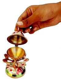 Mii Art Brass Incense Holder, Agarbatti Stand for Pooja (Size-10x7cm) Pack of 1Pcs-thumb3