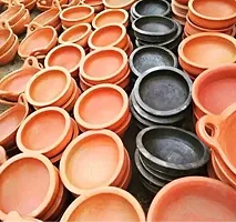 MII Art Clay Card Pot Bahi Handi, Diryani Handi Clay Handi for Making Curd and Storing 100% Natural Clay (Color-Brown)(Material-Soil)(Size-17Cm Small1000 Ml) Pack of 1pcs-thumb2