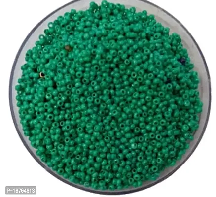 Mii Art Embroidery Material,Jewelry Making Beads,zari Work Beads(Color-Green)(size-2mm)200 gm,Beads for Jewelry Making Material. (Green)-thumb0