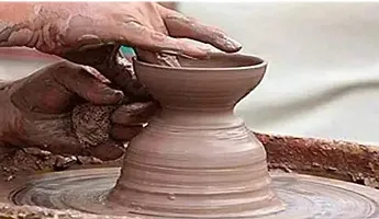 MII Art Clay Card Pot Bahi Handi, Diryani Handi Clay Handi for Making Curd and Storing 100% Natural Clay (Color-Brown)(Material-Soil)(Size-17Cm Small1000 Ml) Pack of 1pcs-thumb4