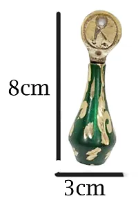 Mii Art Antique mughal Design Brass surmedani with 2 Packed bareilly Special surma use in Eyes Makeup(Color-Green)(Material-Brass)(size-8cm,Large) Pack of 1 Set. (Green)-thumb1