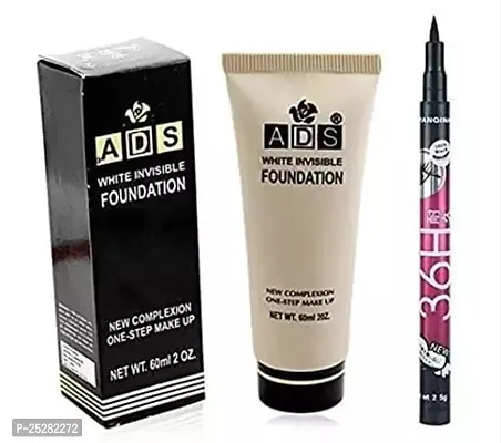 Ads White Invisible Foundation With Waterproof Liquid Eyeliner-thumb0