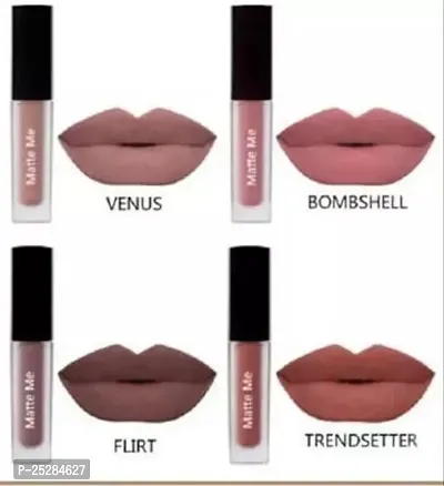 Nude Edition Matte Longlasting Liquid Lipstick Smudgeproof And Waterproof Pack Of 4 150 Gm-thumb0