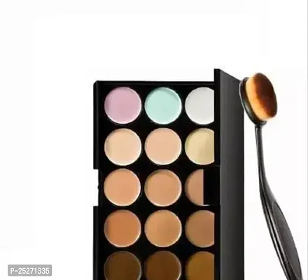 15 Colors Contour Face Cream Makeup Concealer Palette Make Up Brush-2 Items In The Set-thumb0