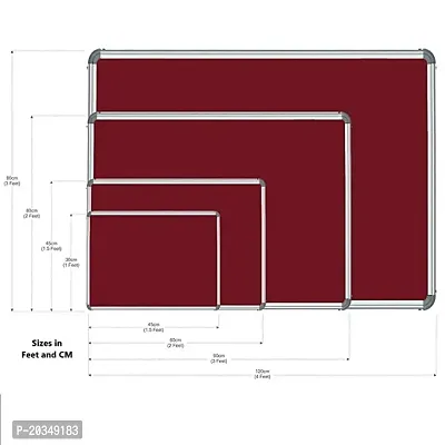 SAHAJ ENT 1.5 feet X 2 feet Premium Material Notice Pin-up Board/Pin-up Board/Soft Board/Bulletin Board/Pin-up Display Board for School, Office and Home, (Maroon - Pack of 1)-thumb2