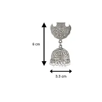 Stefan Rhodium Plated Peacock Traditional Jhumka Earrings for Women (CJ100225)-thumb3