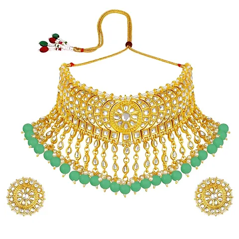 Stefan Traditional Ethnic Gold Plated Necklace Set for Women (CJ100413Whi)