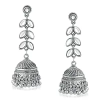 Stefan Traditional Oxidised Plated Wihite Kundan Jhumki Earring For Women CJ100146-thumb3