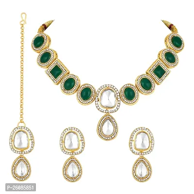 Shimmering Traditional Gold Plated Kundan Choker Necklace Set For Women