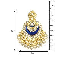 Stefan Blue Meenakari Work Enamel Layered Floral Traditional Neckace set Kundan and Artificial Beads for Women CJ100369BLU-thumb2