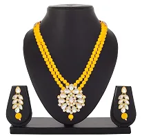 Stefan Gold Plated Yellow Kundan Long Necklace Set (CJ100581YELL)-thumb1