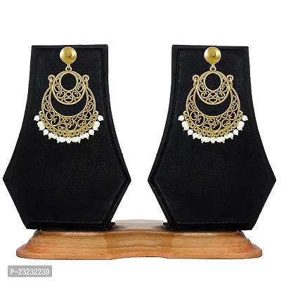 Vanee Traditional Gold Plated Chandbali Pearl Drop Earring For Women CJ100104-thumb2