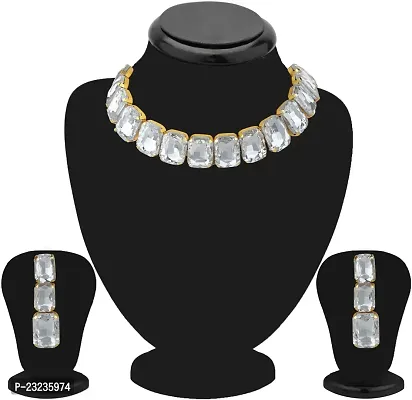 Stefan Big White Stone Choker Jewelry Set (CJ100599)-thumb2