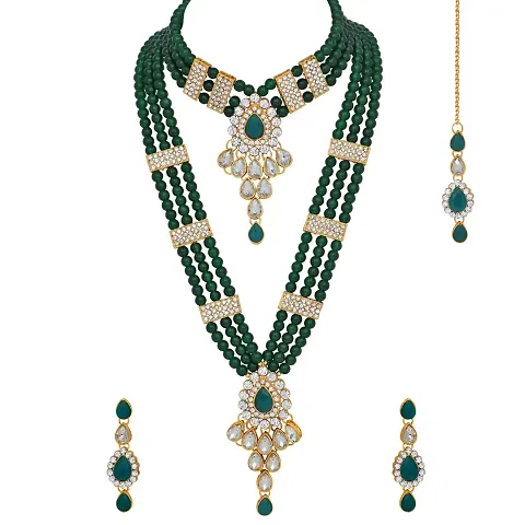 Stefan Traditional Plated and Kundan Jewellery Set For Women CJ100158GRN