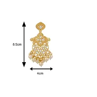 Stefan Ethnic Gold Plated White Kundan Dangler Earring For Women CJ100201-thumb3