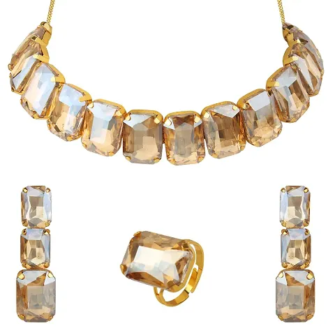 Stefan Big Stone Choker Jewelry Set (CJ100600LCT)