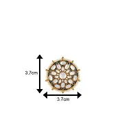 Stefan Traditional Gold Plated Meenakari White and Blue Kundan Circular Stud Earring for Women CJ100187-thumb2