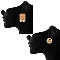 Stefan 2 Pairs of Traditional Ethnic Dangler and Round Shaped Earrings Combo with Kundan and Meenakari Work for Women (ERCO001006)-thumb1
