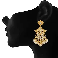 Stefan Ethnic Gold Plated White Kundan Dangler Earring For Women CJ100201-thumb1