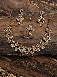 Stefan Traditional Gold Plated Brown Kundan Necklace set for Women CJ100393-thumb1