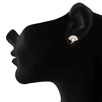 Classy Rose gold Plated American Diamond Studded Earrings For Women-thumb1