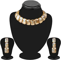 Stefan Big Brown Stone Choker Jewelry Set (CJ100600LCT)-thumb2