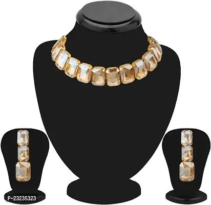 Stefan Big Brown Stone Choker Jewelry Set (CJ100600LCT)-thumb3