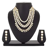 Stefan Traditional Ethnic Mehandi Plated Necklace Set with White Pearl and Kundan for Women (CJ100380)-thumb1