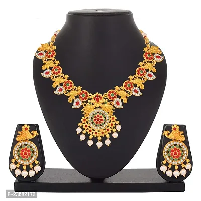 Stefan Traditional Gold Plated Multicolor Kundan Necklace Set for Women CJ100394-thumb4