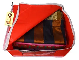 Women's Red Saree Cover PPack of 8-thumb2
