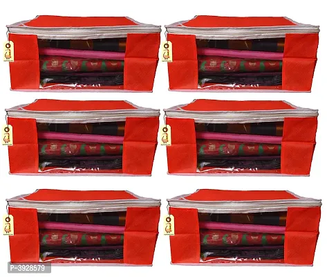 Women's Red Saree Cover PPack of 6