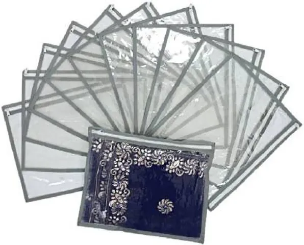 Premium PVC Transparent Saree Covers (Pack Of 12 Pieces)