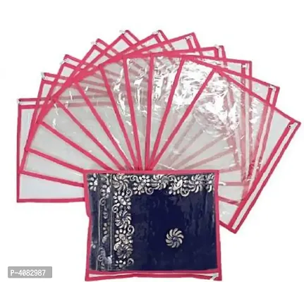 Premium PVC Transparent Saree Cover ( Pack Of 12 Pieces )-thumb0