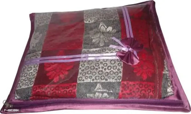 Premium Pack of 1 Rexine Single Saree Cover Gift Organizer-thumb0