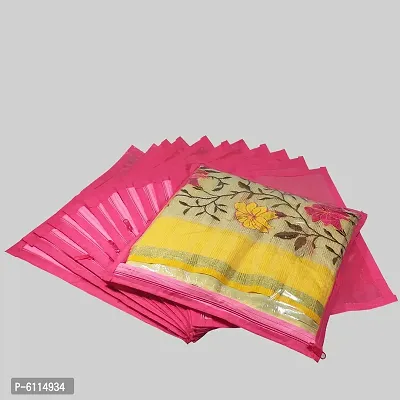 High Quality Multipurpose Non Woven Single Packing Saree Covers(12 Pieces, Pink)