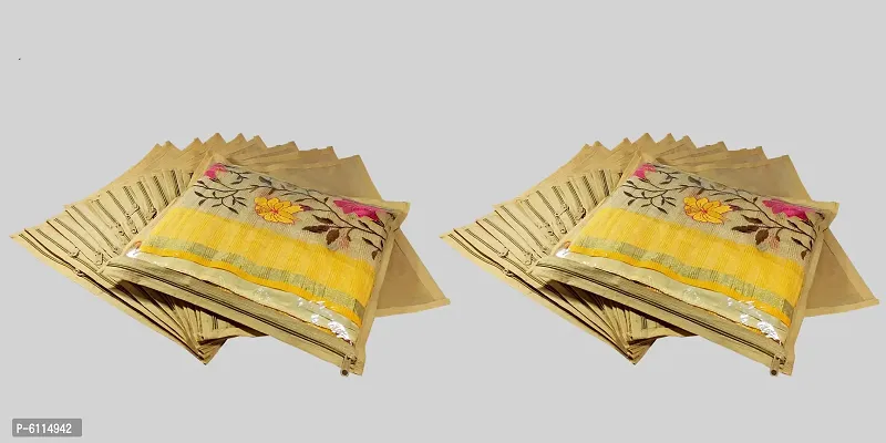 High Quality Multipurpose Non Woven Single Packing Saree Covers(24 Pieces, Golden)