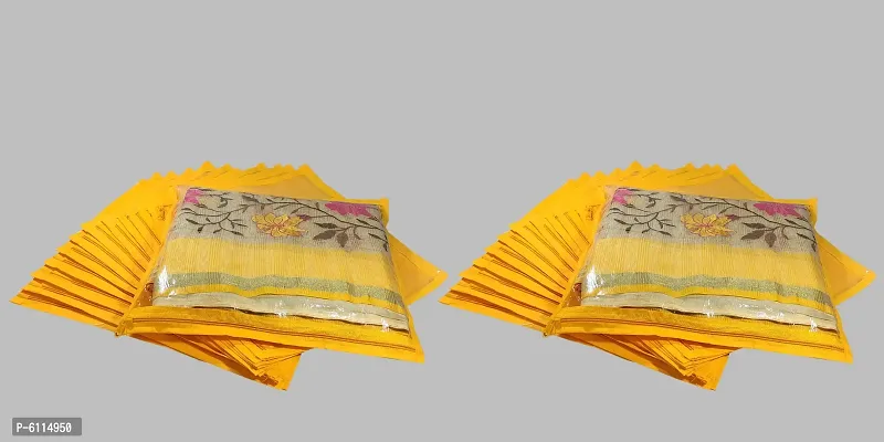 High Quality Multipurpose Non Woven Single Packing Saree Covers(24 Pieces, Yellow)-thumb0