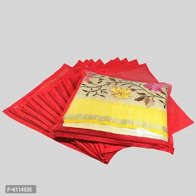 High Quality Multipurpose Non Woven Single Packing Saree Covers(12 Pieces, Red)-thumb0