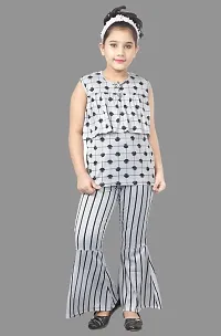 Fessist Trendy Girls Party Wear Top & Pant Set (Color-Grey) (Size- 3-4 Years)-thumb1