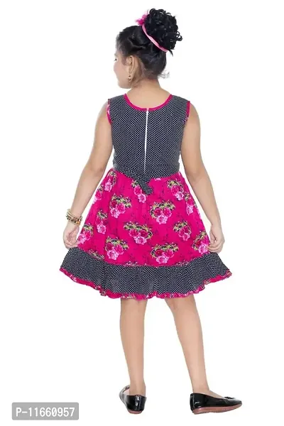 Fessist Trendy Cotton A-Line Frock & Dresses for Girls (Color-Pink) (Size-20)-thumb3