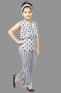 Fessist Trendy Girls Party Wear Top & Pant Set (Color-Grey) (Size- 3-4 Years)-thumb2