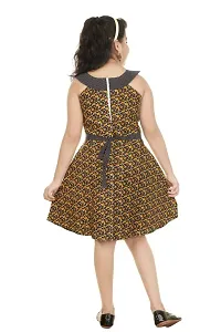 Fessist Trendy Cotton A-Line Frock & Dresses for Girls/Casual Wear (Color-Yellow) (Size-22)-thumb3