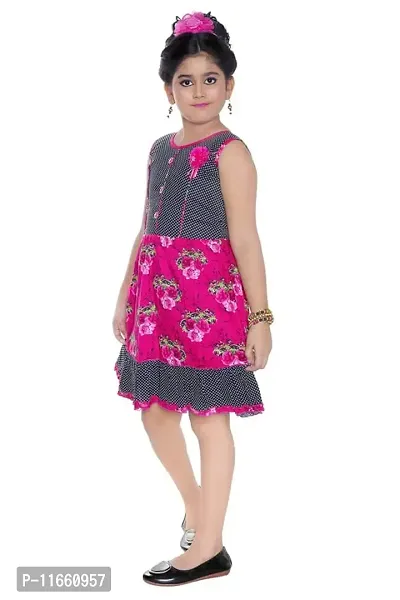 Fessist Trendy Cotton A-Line Frock & Dresses for Girls (Color-Pink) (Size-20)-thumb2