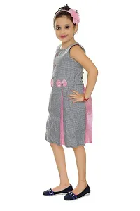Fessist Trendy Cotton A-Line Casual Frock & Dresses for Girls (Color-Grey) (Size-30)-thumb2