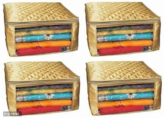 Elegant High Quality Satin Saree Organizer (Pack Of 4)-thumb0