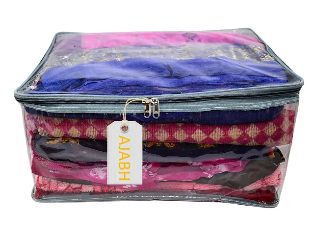 Set of 1 pc Plastic Transparent Saree Cover | Garment Cover Bag | Cloth Cover | Wardrobe Storage Organizer