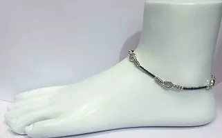 Silver Color Oxidised Silver Anklet-thumb1