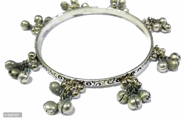 Womens Brass Bangle Set (Silver) set of 2-thumb0